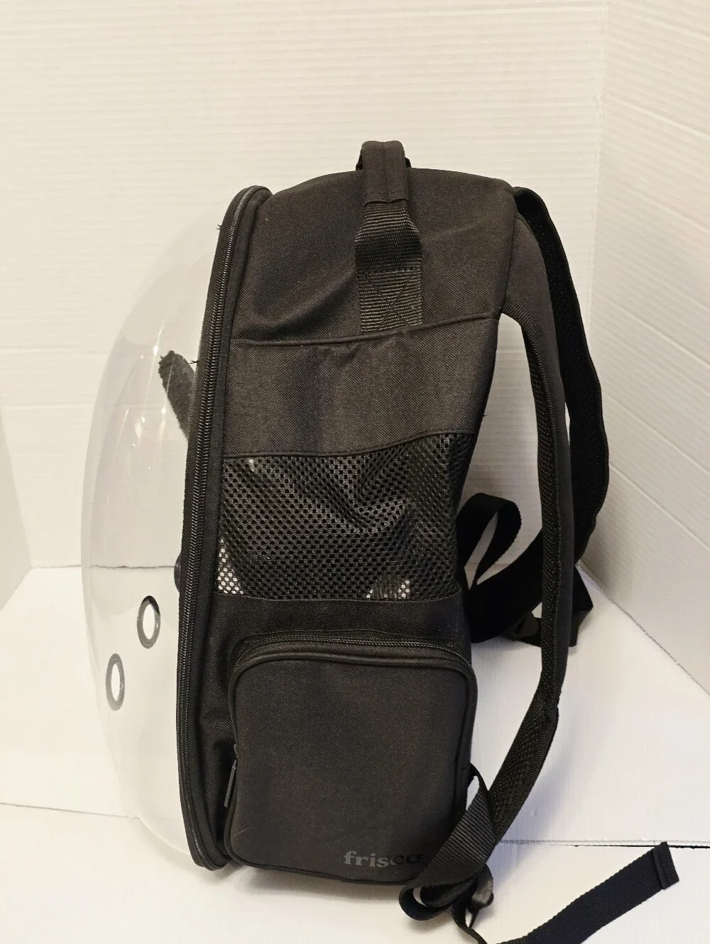 Chewy Frisco Bubble Dog & Cat Backpack Carrier Black